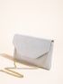 Silver Envelope Bag Chain Strap Evening Bag For Party