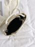 Colorblock Straw Bag Fashionable Satchel Bag For Vacation
