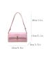 Pink Square Bag Metal Decor Flap Shoulder Bag For Daily