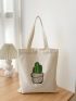 Cactus Graphic Shopper Bag Double Handle Small For Shopping
