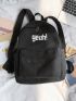 Men Letter Graphic Large Capacity Backpack