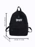 Men Letter Graphic Large Capacity Backpack