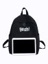 Men Letter Graphic Large Capacity Backpack