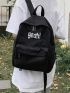 Men Letter Graphic Large Capacity Backpack