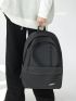 Men Letter Patch Decor Laptop Backpack