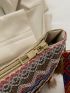 Geometric Pattern Envelope Bag Tassel Decor For Vacation
