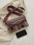 Geometric Pattern Envelope Bag Tassel Decor For Vacation