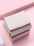 Heart Embroidered Tri-fold Small Wallet