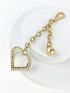 Rhinestone Decor Bag Charm Heart Design