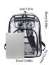 Clear PVC Contrast Binding Laptop Backpack For School