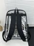 Clear PVC Contrast Binding Laptop Backpack For School