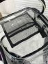 Clear PVC Contrast Binding Laptop Backpack For School