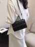Geometric Pattern Square Bag Top Handle For Daily Working