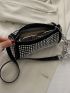 Mini Studded Decor Bucket Bag Chain Strap
