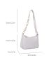 Crocodile Embossed Hobo Bag White Chain Strap For Daily Working