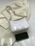 Crocodile Embossed Hobo Bag White Chain Strap For Daily Working