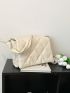 Quilted Square Bag Flap Minimalist For Daily
