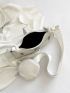 White Hobo Bag Buckle Decor With Coin Purse For Daily