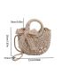 Twilly Scarf Decor Straw Bag Small Vacation