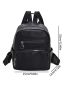 Men PU Fashion Backpack Zip Front Waterproof Casual Daypack