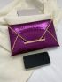 Crocodile Embossed Contrast Binding Envelope Bag