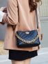 Quilted Pattern Satchel Chain Square Bag