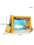 Mini Holographic Crossbody Letter Patch Contrast Binding Square Bag