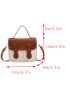 Mini Square Bag Colorblock Preppy Buckle Decor For Daily