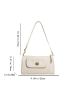 Medium Square Bag Turn Lock Pocket Front Minimalist