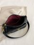 Litchi Embossed Square Bag Twist Lock For Daily Life PU
