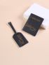 2pcs Passport Case Luggage Tag Letter Graphic
