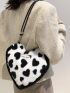 Letter Patch Heart Graphic Novelty Bag Double Handle