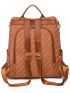 Striped Pattern Zipper Classic Backpack Pocket Side