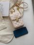 Mini Flap Square Bag Quilted Pattern Turn Lock Chain Strap