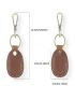 Genuine Leather 1pc Round Water Drop Access Card Protective Case Fashion Keyring Card Bag Vintage