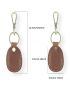 Genuine Leather 1pc Round Water Drop Access Card Protective Case Fashion Keyring Card Bag Vintage