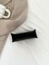 Mini Square Bag Black Geometric Pattern Double Handle For Daily