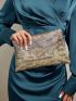 Snakeskin Pattern Envelope Bag Chain Vintage