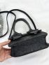 Mini Square Bag Gray Minimalist Flap For Daily