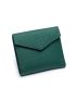 Genuine Leather Green Flap Small Wallet for Women