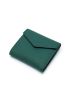 Genuine Leather Green Flap Small Wallet for Women