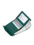 Genuine Leather Green Flap Small Wallet for Women