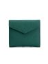 Genuine Leather Green Flap Small Wallet for Women