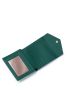 Genuine Leather Green Flap Small Wallet for Women