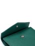 Genuine Leather Green Flap Small Wallet for Women
