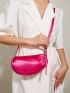 Satin Design Hot Pink Evening Bag for Party