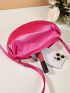 Satin Design Hot Pink Evening Bag for Party