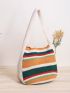 Women's Shoulder Handbag Crocheted Bag Large Shoulder Shopping Bag Tote Bag Aesthetic Canvas Tote Cute Tote Bag White Patchwork