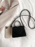 Crocodile Embossed Square Bag Mini Flap Elegant For Office Work