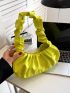 New Fashion Simple College Style Yellow Pleated Handle One Shoulder Bag Cloud Bag Female Bag